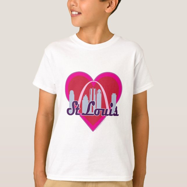 T-shirts Coração da skyline de St Louis (Frente)