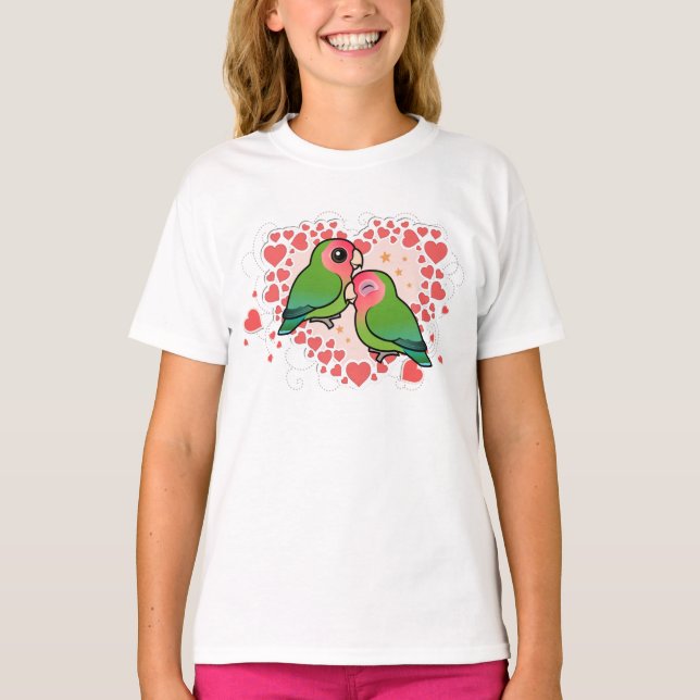 T-shirts Coração de Amor de Lovebird (Frente)