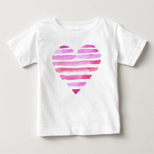 T-shirts Coração de Amor Rosa para crianças (Frente)