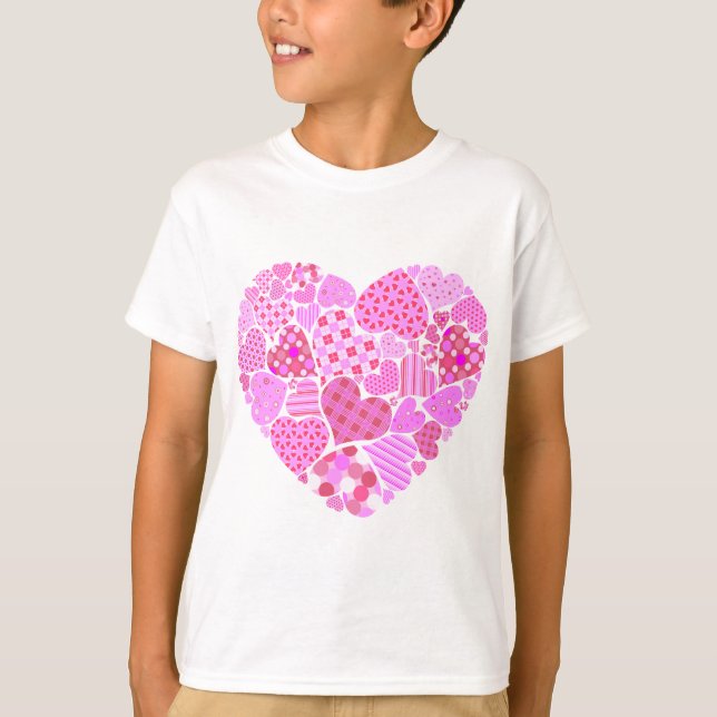 T-shirts Coração de Colchetes Rosa (Frente)