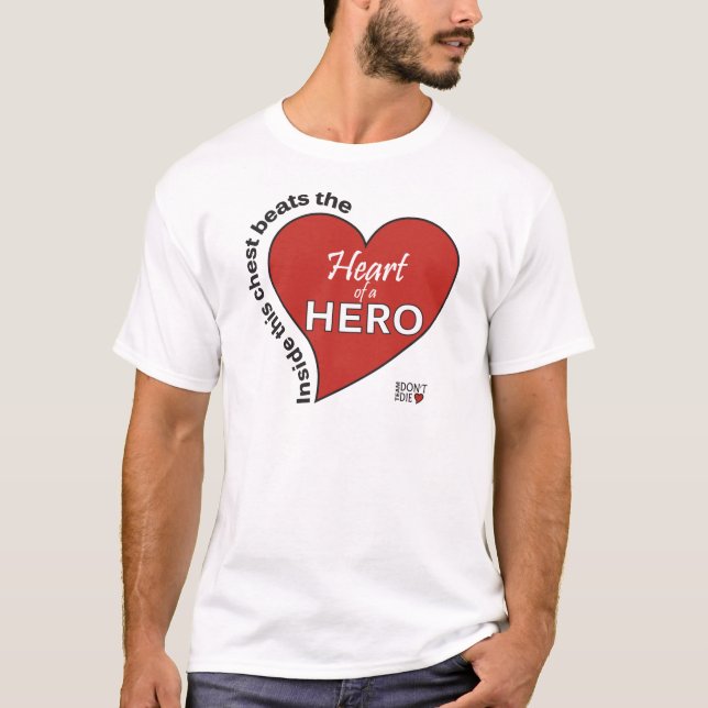 T-shirts Coração de um Herói (Frente)