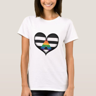T-shirts Coração do aliado de LGBT