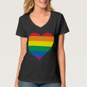 T-shirts Coração do amor do arco-íris, orgulho gay,