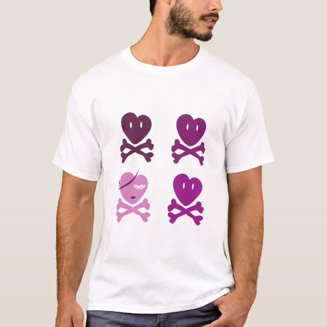 T-shirts Coração do crânio (Frente)