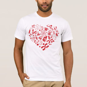 T-shirts Coração do espaço e da ciência