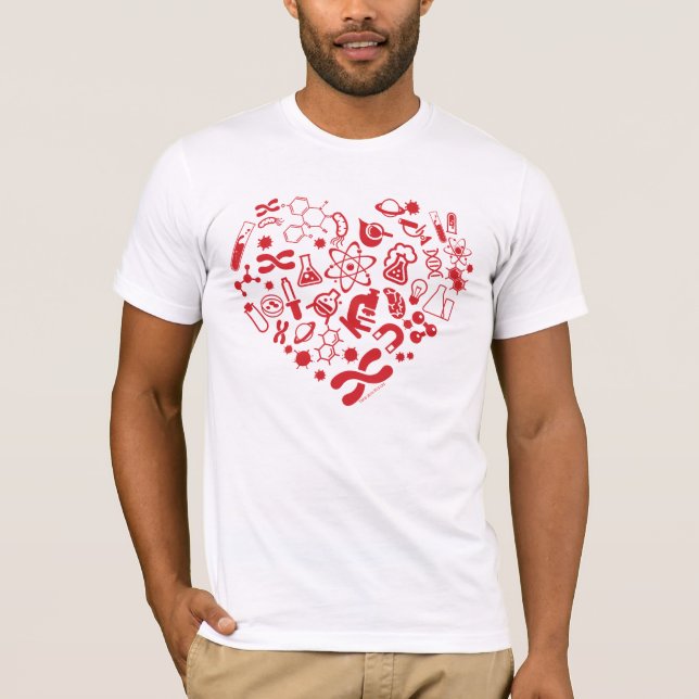 T-shirts Coração do espaço e da ciência (Frente)
