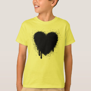 T-shirts Coração do Grunge - preto