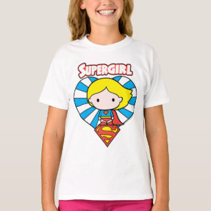 T-shirts Coração e Logotipo da Supergirl Chibi Starburst