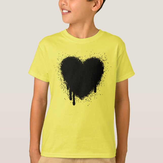 T-shirts Coração Grunge - Preto (Frente)