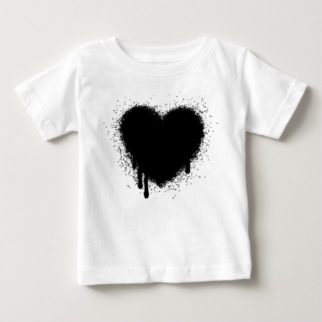 T-shirts Coração Grunge - Preto (Frente)