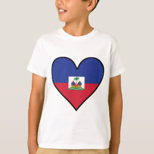 T-shirts Coração haitiano da bandeira