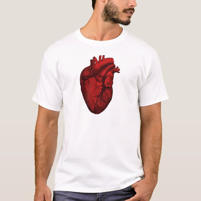 T-shirts Coração humano anatômico (Frente)