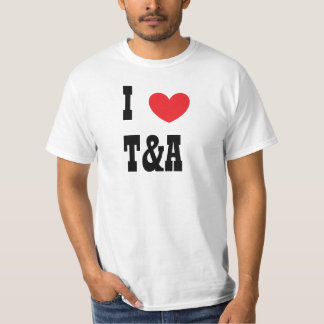T-shirts coração, I, T&A
