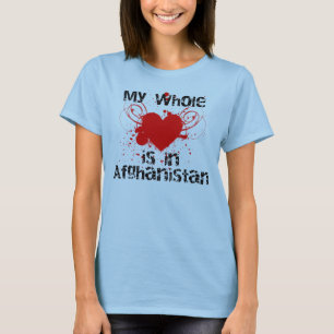 T-shirts Coração inteiro (Afeganistão, vermelhos)