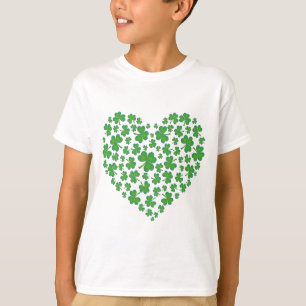 T-shirts Coração irlandês afortunado do trevo