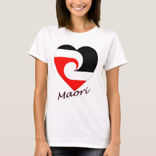 T-shirts Coração maori da bandeira