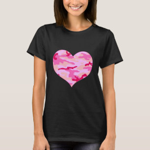 T-shirts Coração Rosa Camo