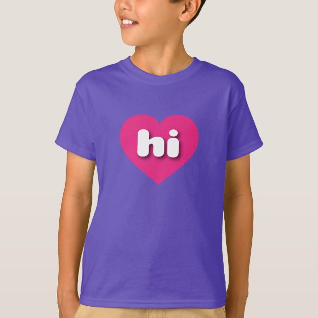 T-shirts Coração rosa-quente do Havaí - Eu o amo (Frente)