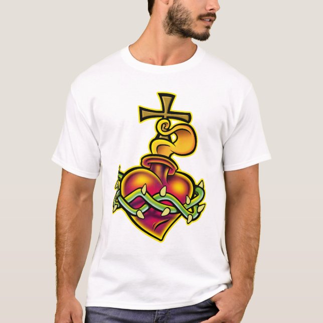 T-shirts Coração sagrado tribal (Frente)