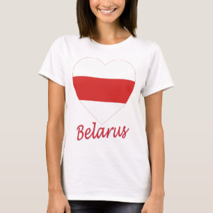 T-shirts Coração (tradicional) da bandeira de Belarus