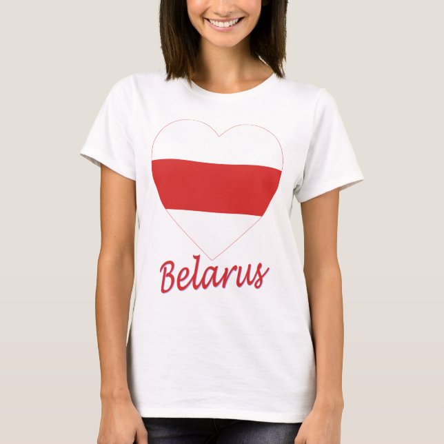 T-shirts Coração (tradicional) da bandeira de Belarus (Frente)
