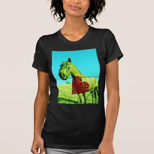 T-shirts Coração Vermelho e Cavalo (Frente)