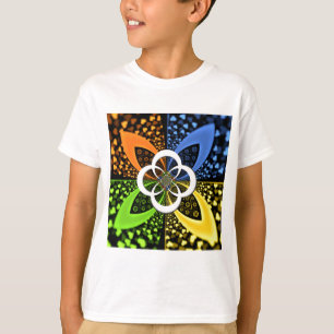 T-shirts Corações amarelo azul iridescentes