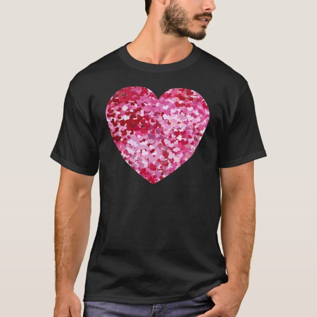 T-shirts Corações de Confetes Rosa (Frente)