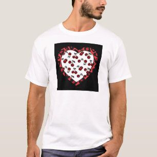 T-shirts Corações de Impressão de Leopardo Cerejas Rockabil