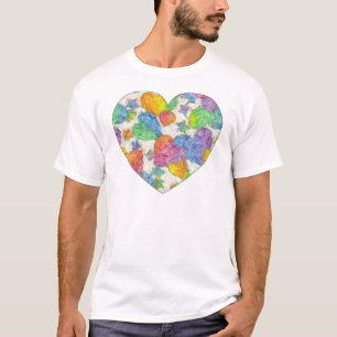 T-shirts Corações de São Valentão em Pastel Impressionista
