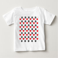 Corações e estampas de pata