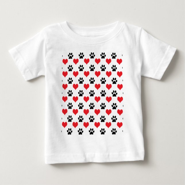 T-shirts Corações e estampas de pata (Frente)