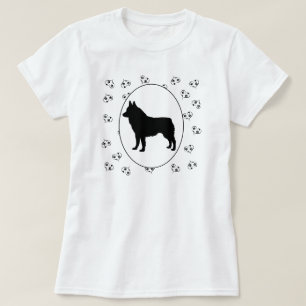 T-shirts Corações e Pawprints do Schipperke