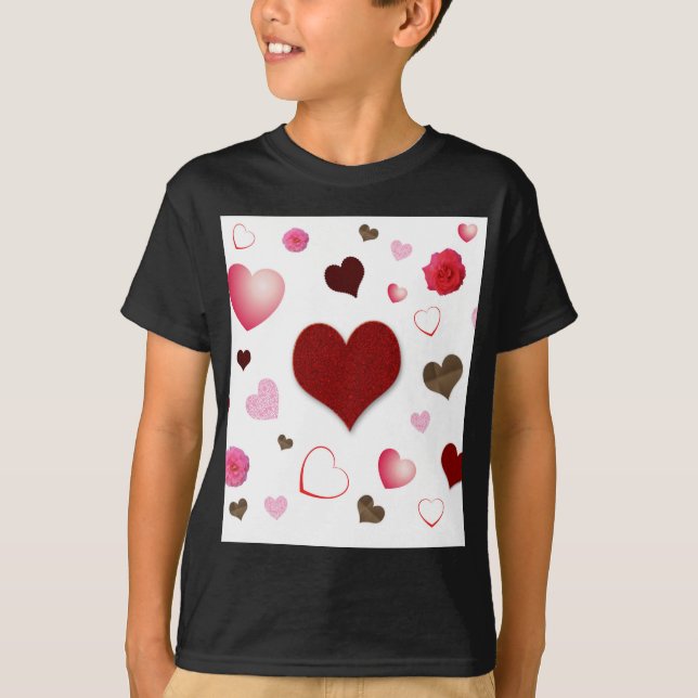 T-shirts Corações e Rosas (Frente)
