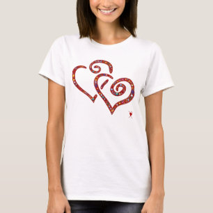 T-shirts Corações entrelaçados, vermelho, design