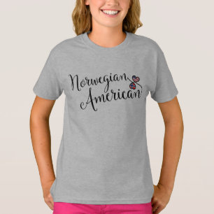 T-shirts Corações Entwinados Noruegueses Americanos