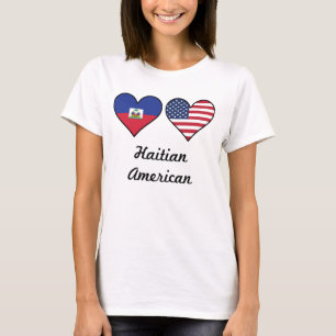 T-shirts Corações haitianos da bandeira americana
