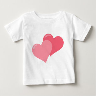 T-shirts Corações Rosa Gêmeos