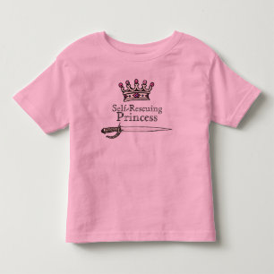 T-shirts Corajoso, Espada, Autossalvadora, Princesa, Femini