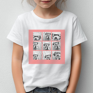 T-shirts Coral Instagram Photo Collage com 9 fotos