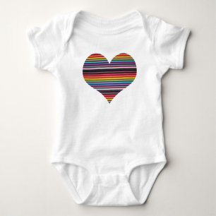 T-shirts Corda de Coração de Corda de Arco-íris Infantil