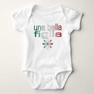 T-shirts Cores da bandeira de Una Bella Figlia Italia
