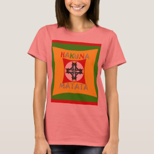 T-shirts Cores de rasta divertida de Hakuna Matata: Vibrant