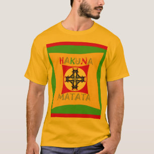 T-shirts Cores de rasta divertida de Hakuna Matata: Vibrant
