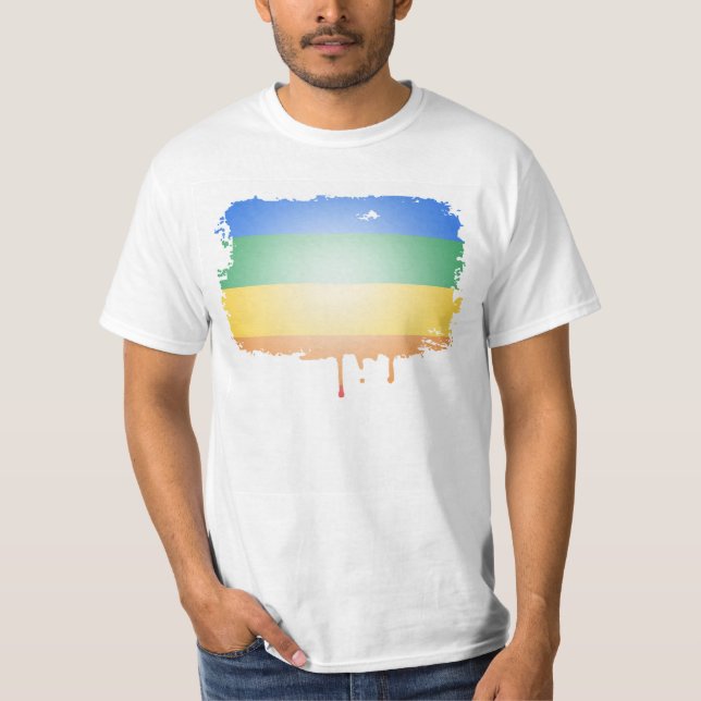T-shirts CORES do ORGULHO 3D de LGBT (Frente)