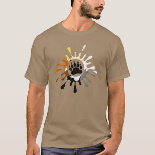 T-shirts Cores do Orgulho Urso Gay Pata de Urso
