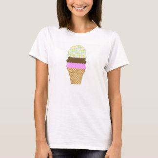 T-shirts Cores Pastel, bolinhas; Cone do sorvete
