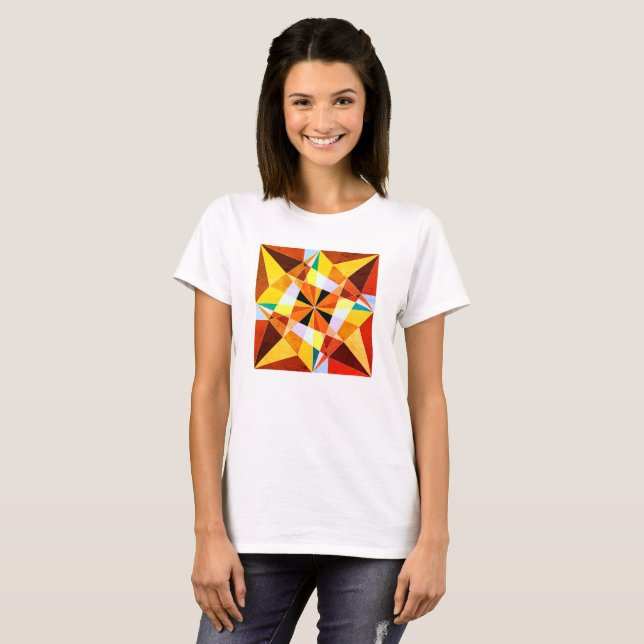 T-shirts Cores Quentes Formas Geométricas Angulares Frias (Frente Completa)