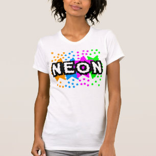 T-SHIRTS COREY TIGER ESTRELAS NEON RETRÔ DOS ANOS 80