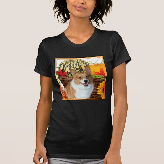 T-shirts Corgi do Dia das Bruxas Galês (Frente)